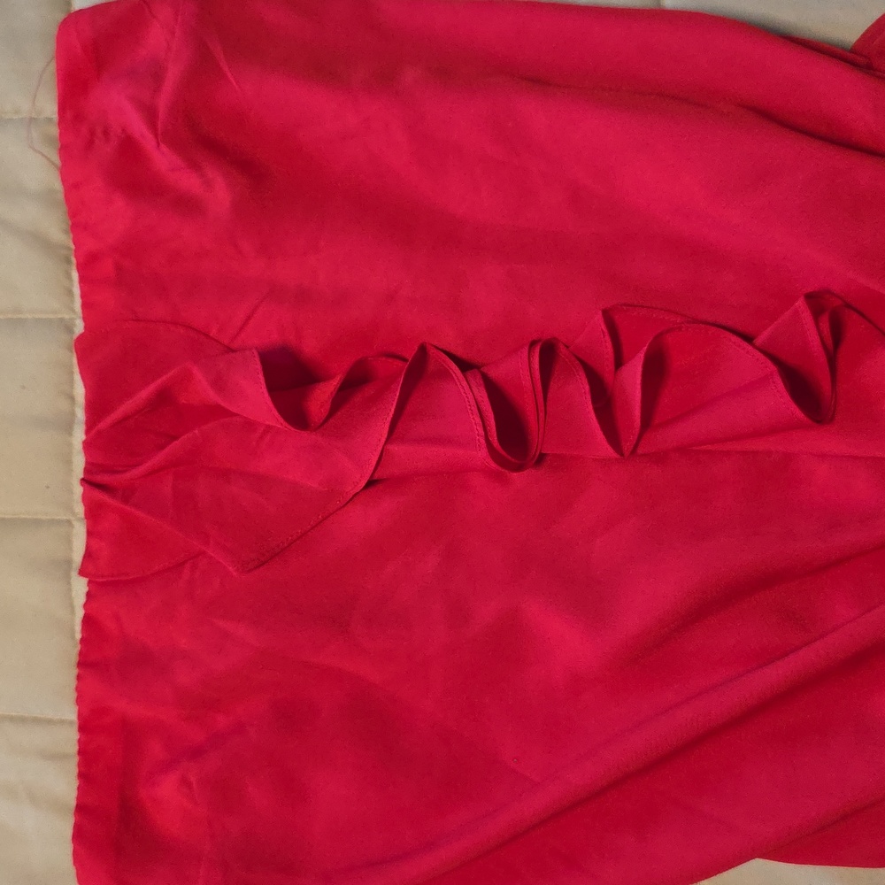 Express Red Ruffled Jumpsuit - Picture 7 of 8